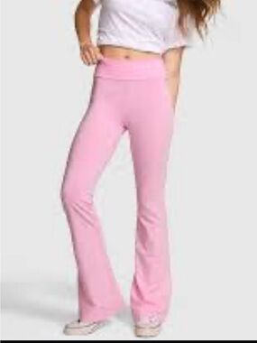 PINK X LOVESHACKFANCY COTTON FOLDOVER FLARE LEGGINGS X-Large